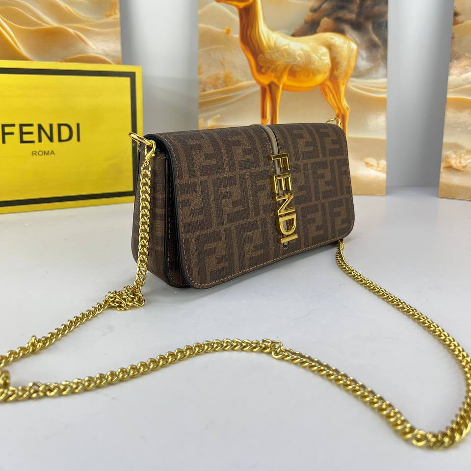 FENDI Brown FF Motif Chain Bag 👜🍫⚜️