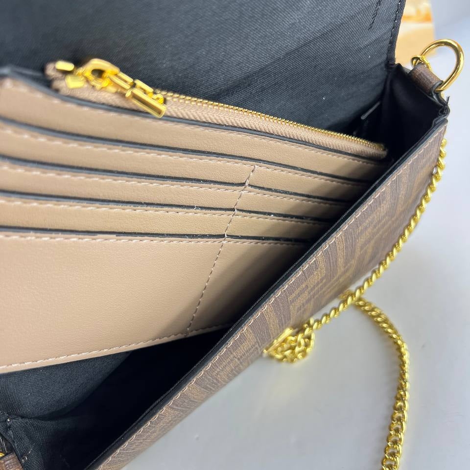 FENDI Brown FF Motif Chain Bag 👜🍫⚜️