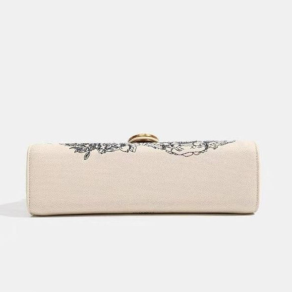 Mack Jharles Beige Floral Bag 🌸🦋 Elegant Clutch