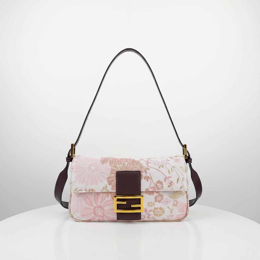 Fendi Floral Jacquard Bag with Gold-Tone Hardware 🌸✨