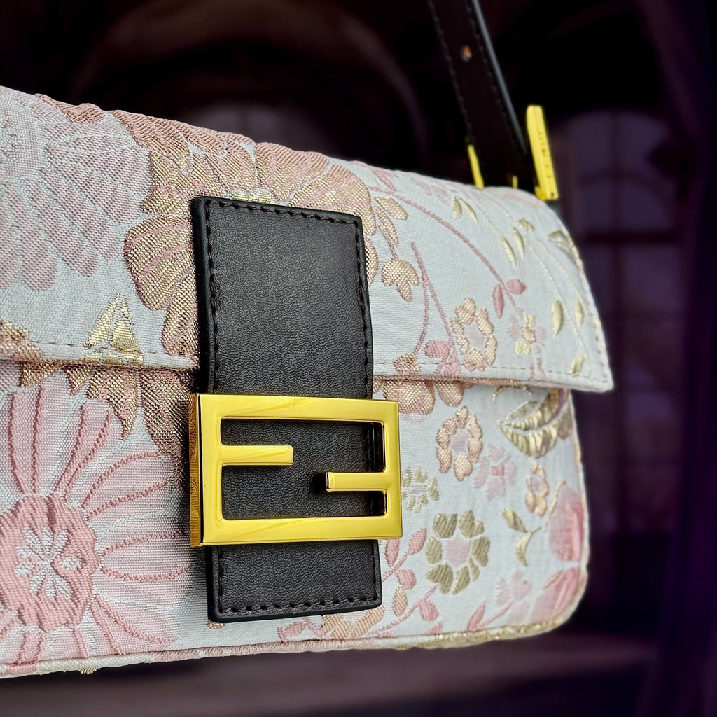 Fendi Floral Jacquard Bag with Gold-Tone Hardware 🌸✨