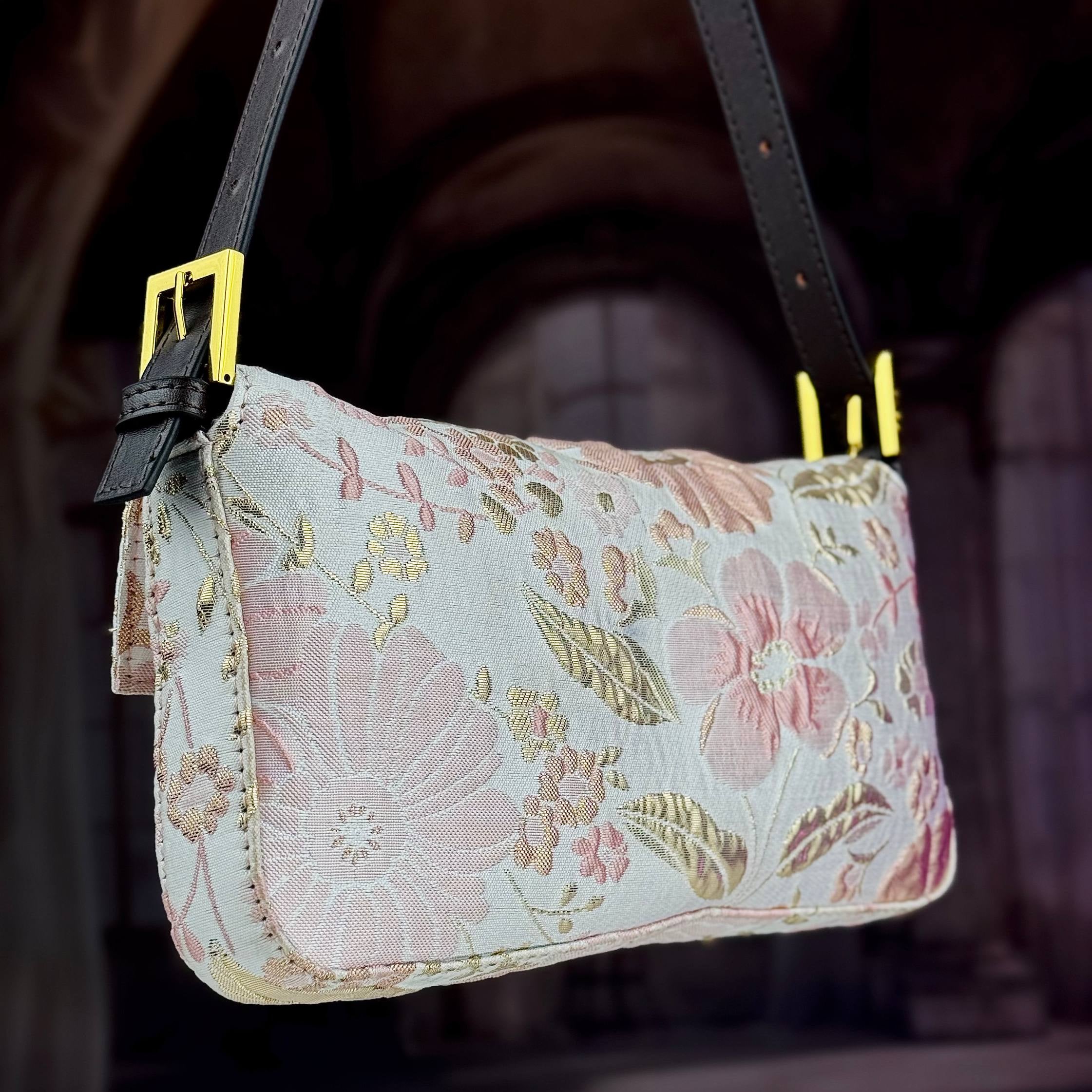 Fendi Floral Jacquard Bag with Gold-Tone Hardware 🌸✨