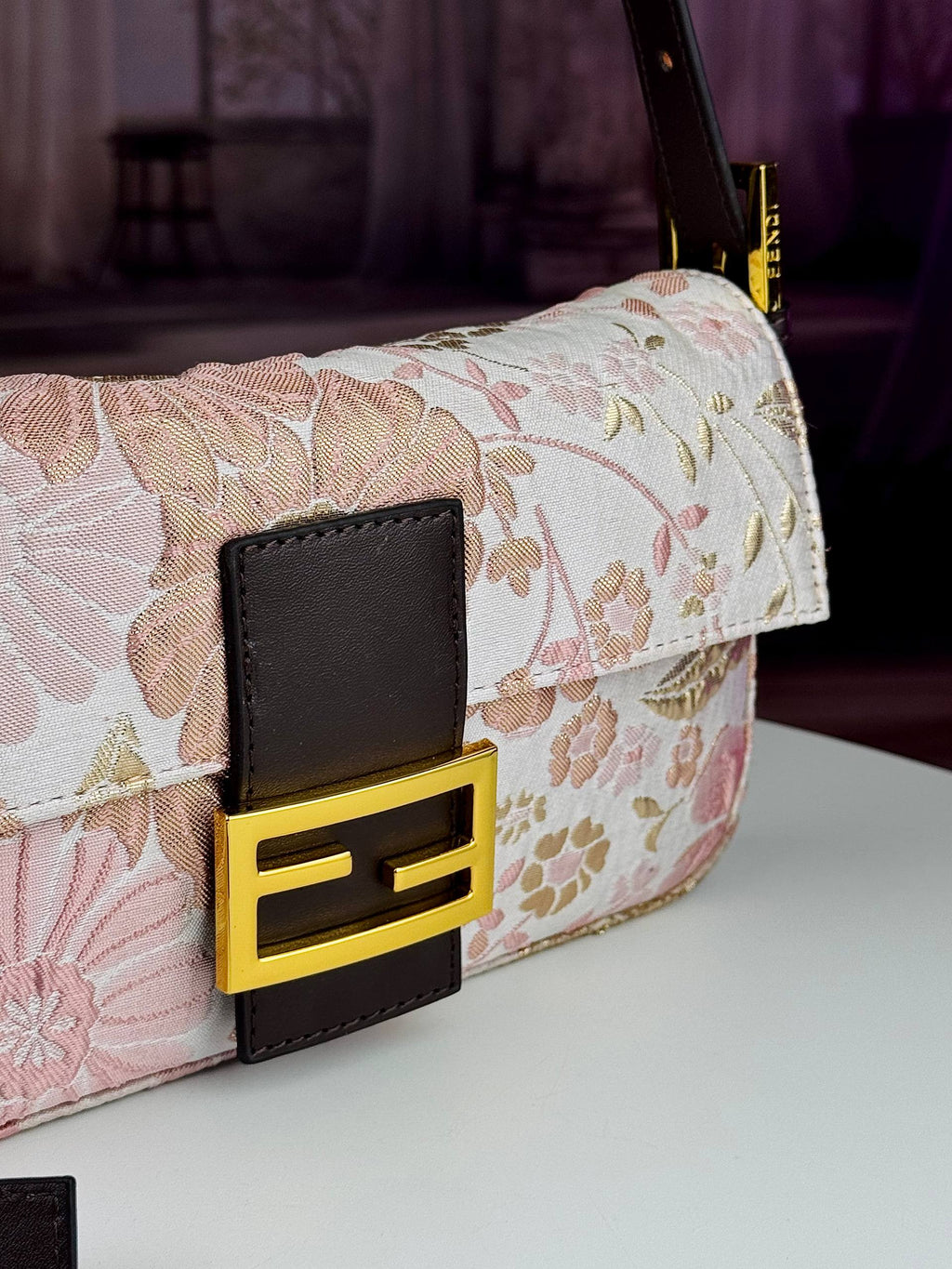 Fendi Floral Jacquard Bag with Gold-Tone Hardware 🌸✨