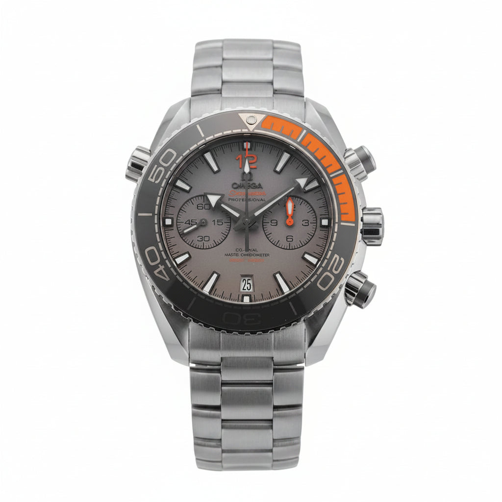 Omega Seamaster Planet Ocean Chronograph Grey and Orange Dial Watch
