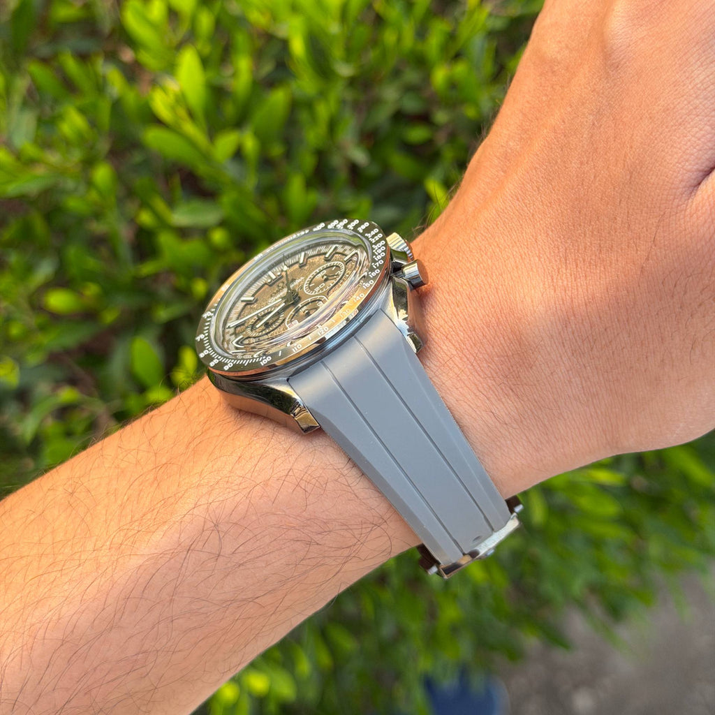 Omega Speedmaster Chronograph with Grey Rubber Strap