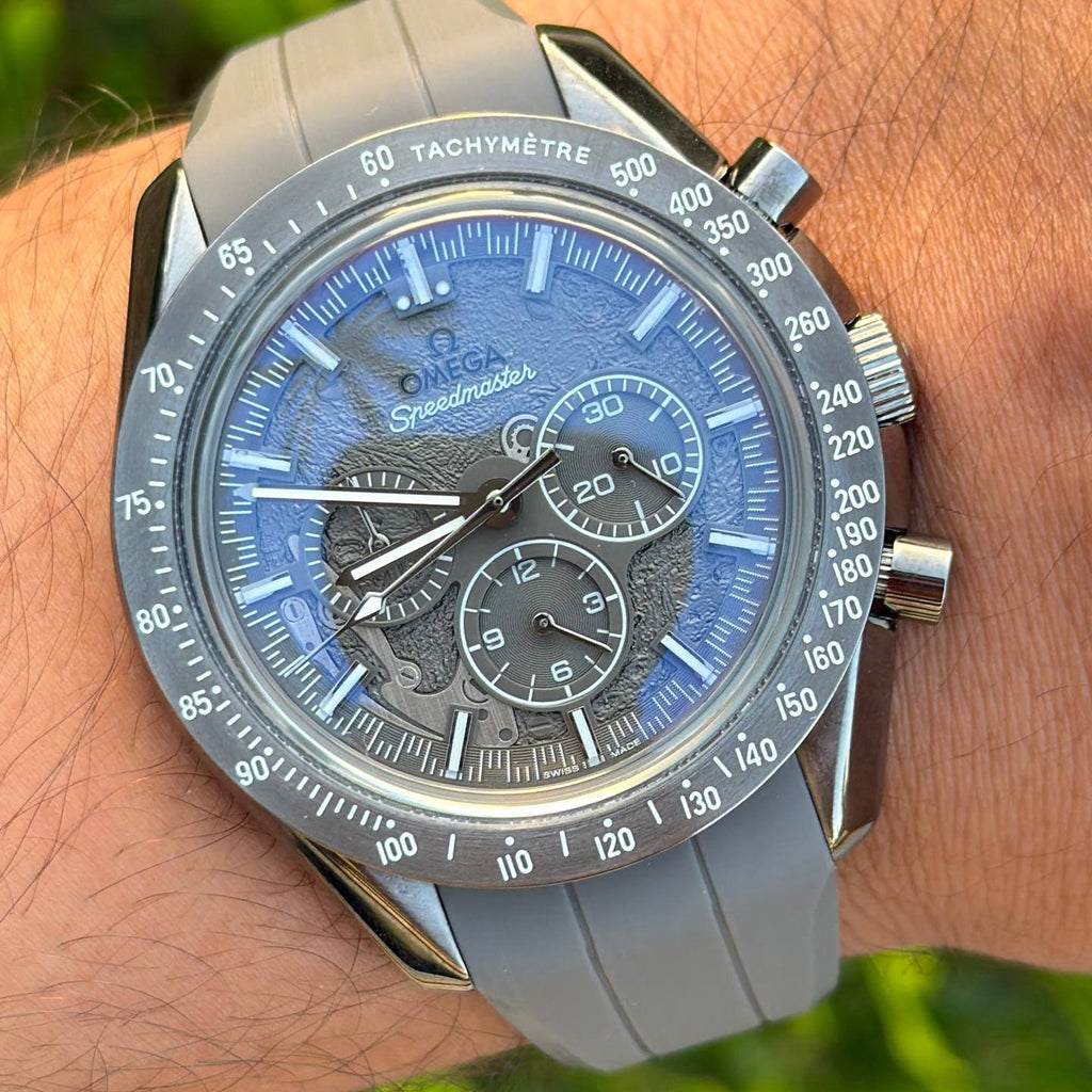 Omega Speedmaster Chronograph with Grey Rubber Strap