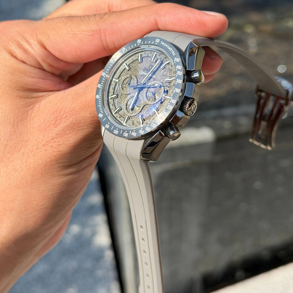 Omega Speedmaster Chronograph with Grey Rubber Strap