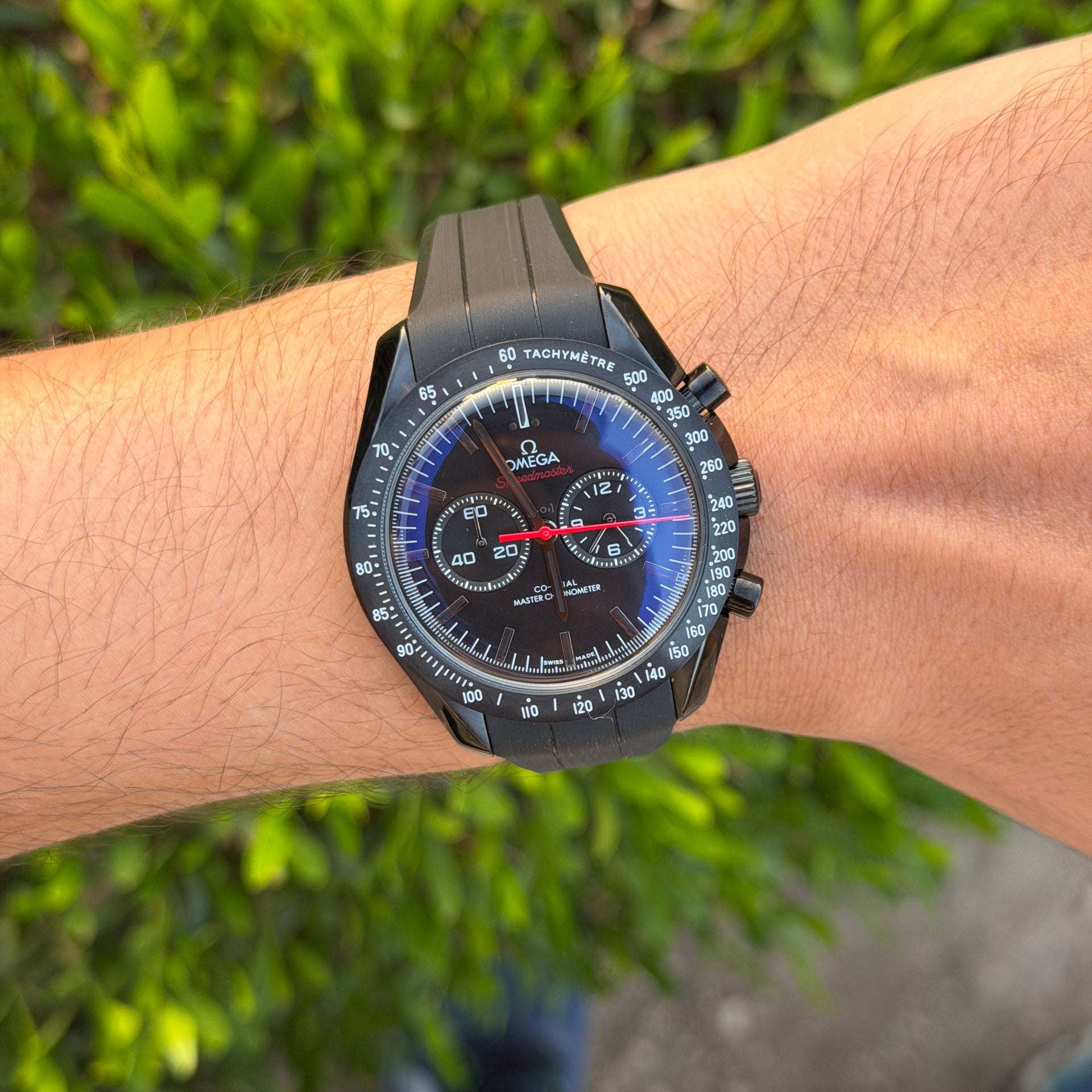 Omega Speedmaster Chronograph with Grey Rubber Strap
