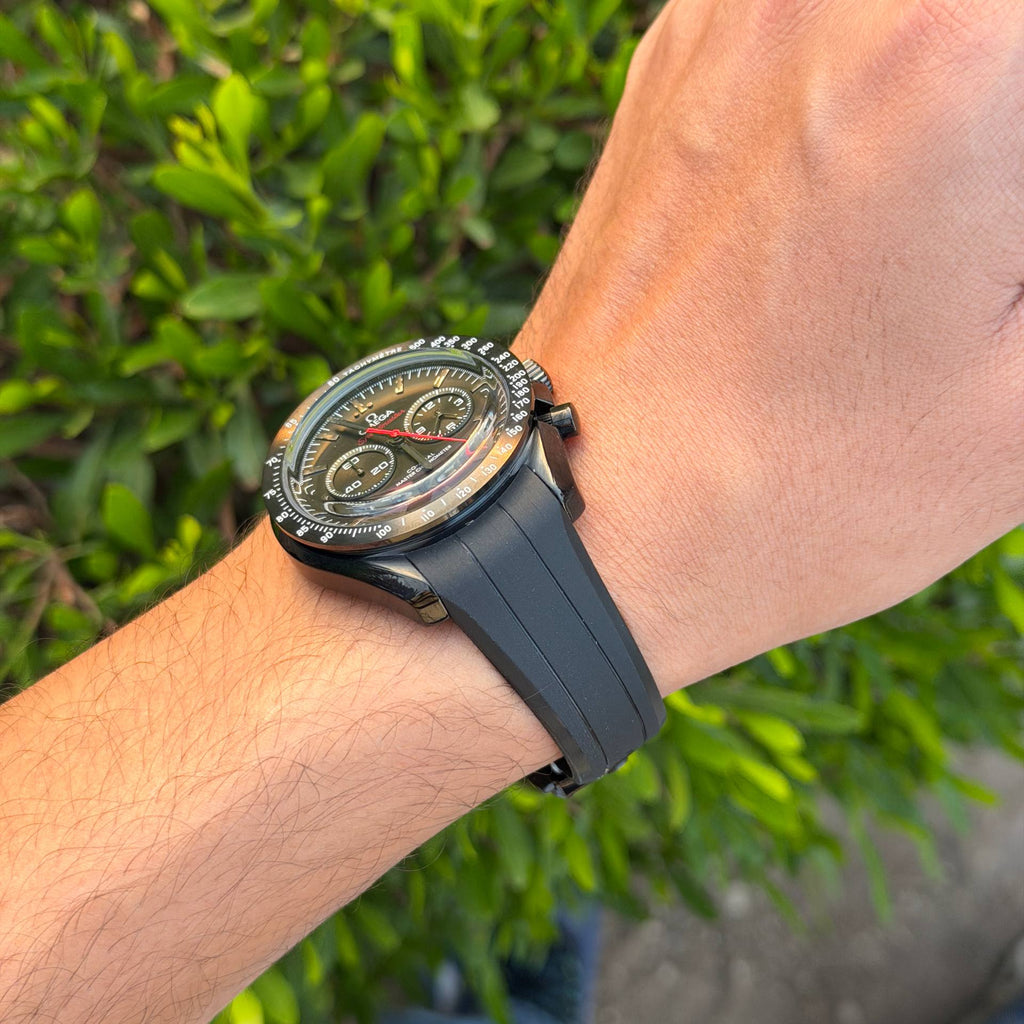 Omega Speedmaster Chronograph with Grey Rubber Strap