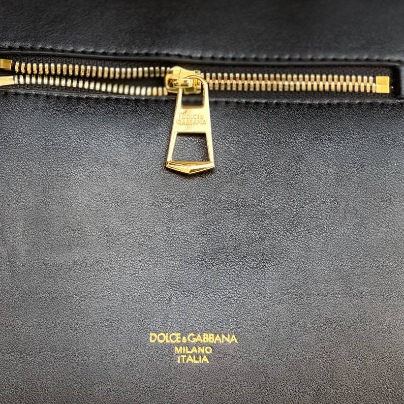 Dolce & Gabbana Structured Handbag with Gold-Tone Hardware