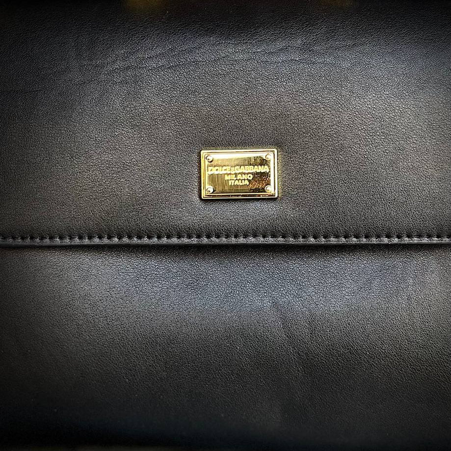 Dolce & Gabbana Structured Handbag with Gold-Tone Hardware