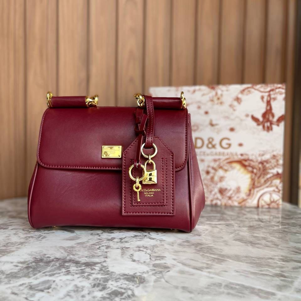 Dolce & Gabbana Structured Handbag with Gold-Tone Hardware