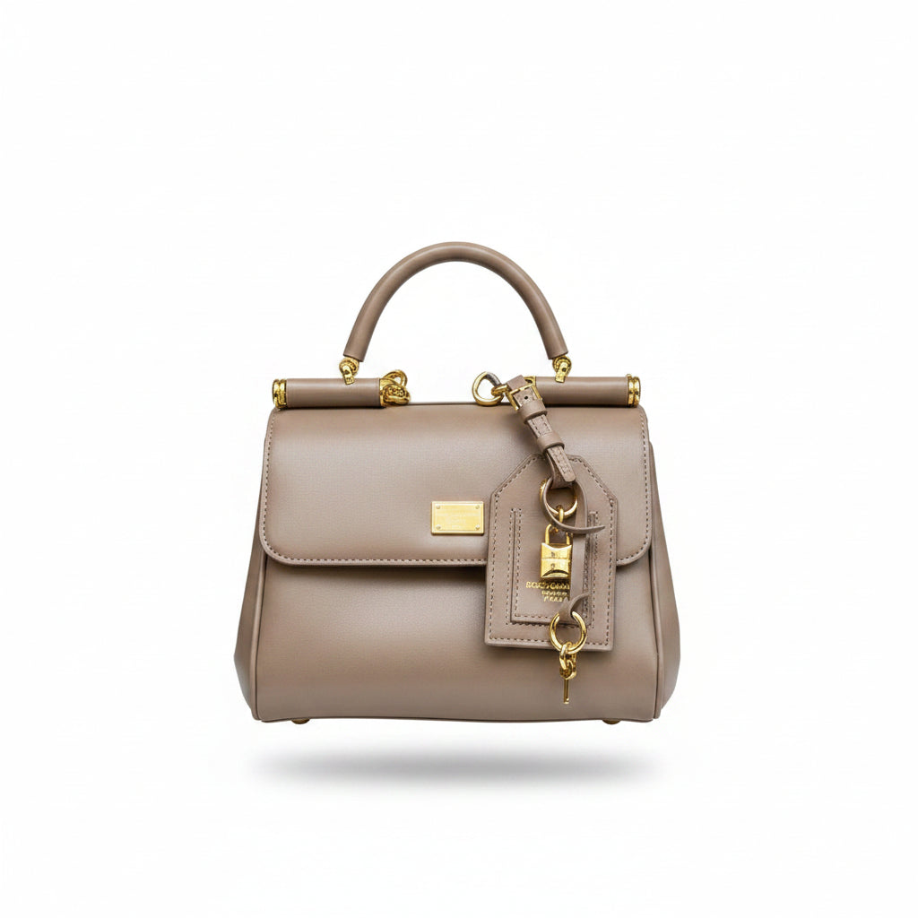 Dolce & Gabbana Structured Handbag with Gold-Tone Hardware