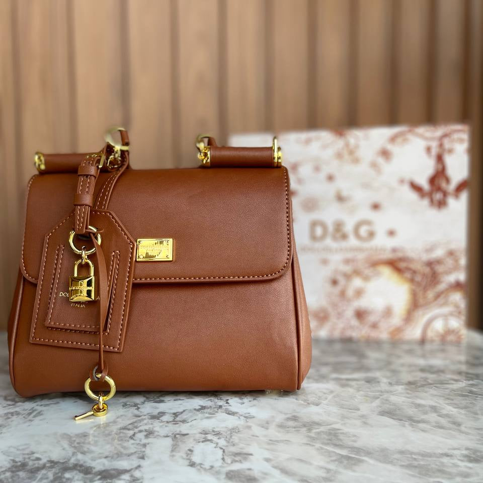 Dolce & Gabbana Structured Handbag with Gold-Tone Hardware