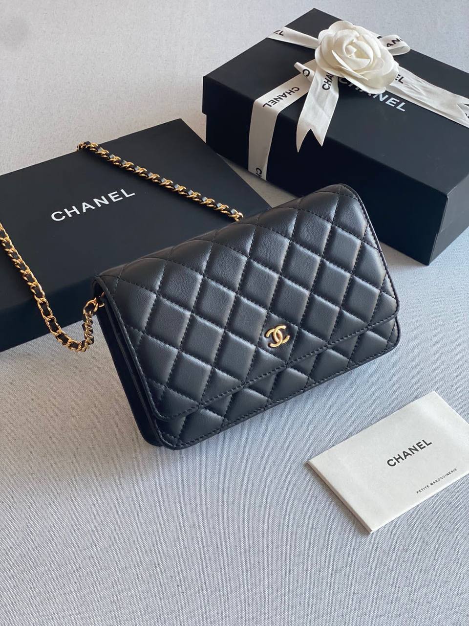 Chanel Classic Quilted Wallet on Chain in White Caviar Leather 💎✨👜