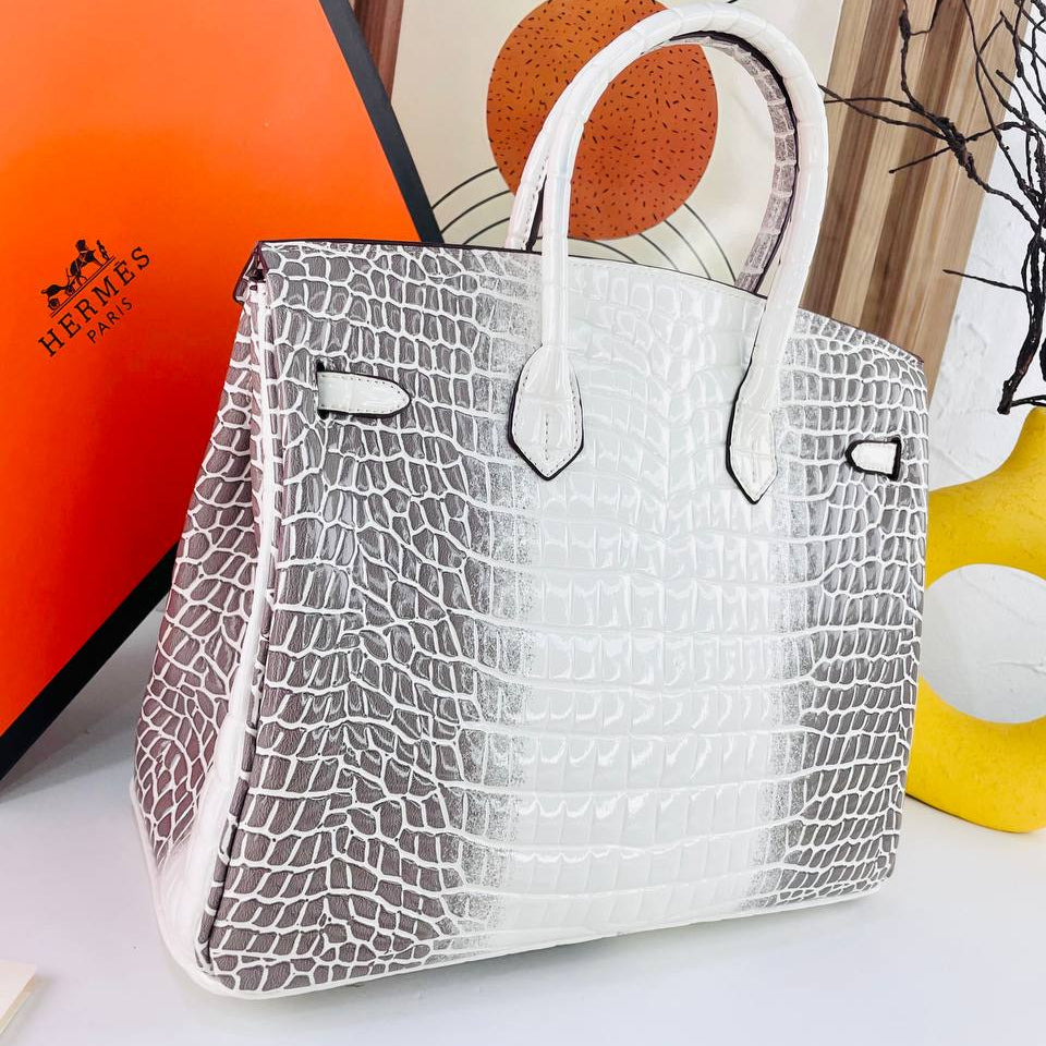 Emerald Crocodile Pattern Structured Handbag