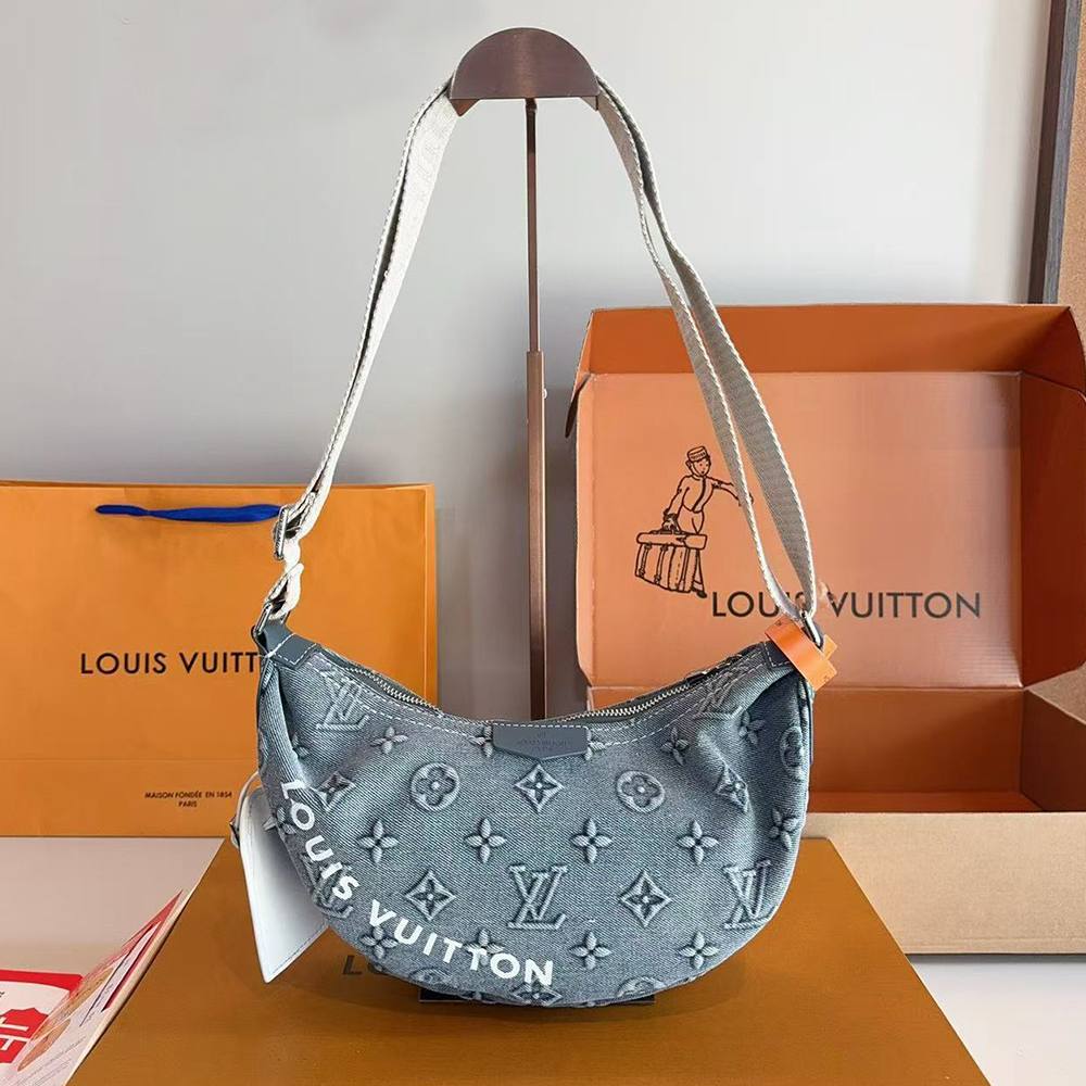 Louis Vuitton Monogram Denim Crescent Bag