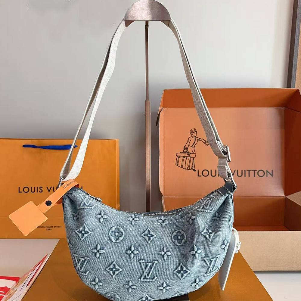 Louis Vuitton Monogram Denim Crescent Bag