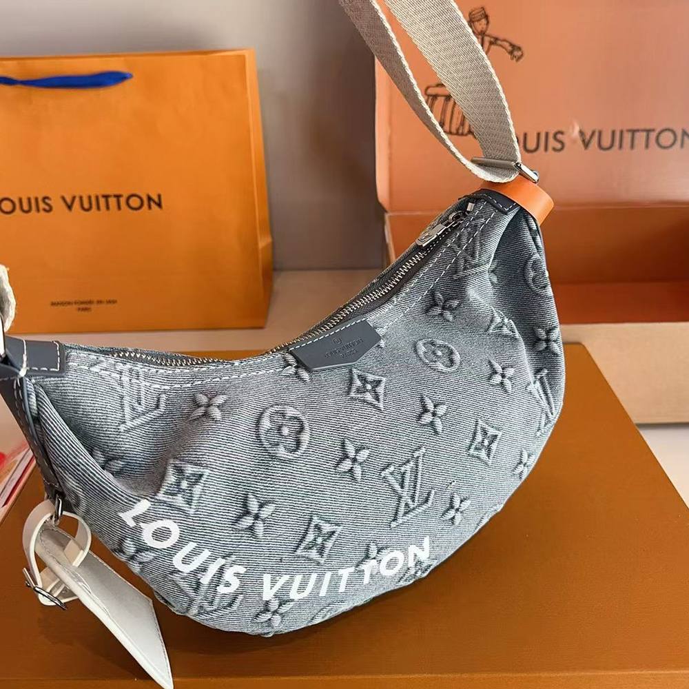 Louis Vuitton Monogram Denim Crescent Bag