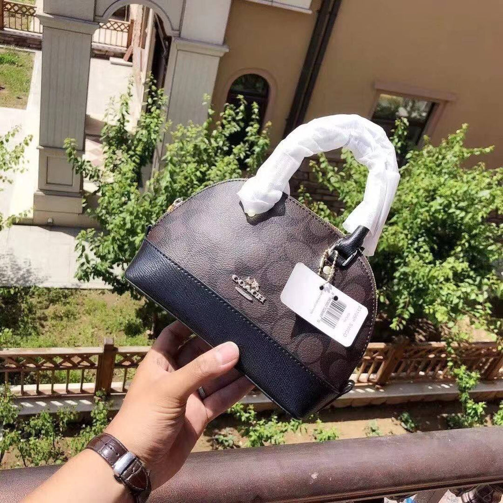Coach Signature Monogram Dome Satchel Handbag