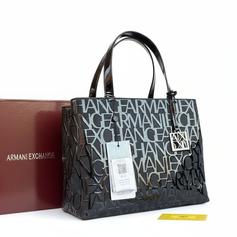 Armani Exchange Logo Monogram Tote Bag 👜✨🖤