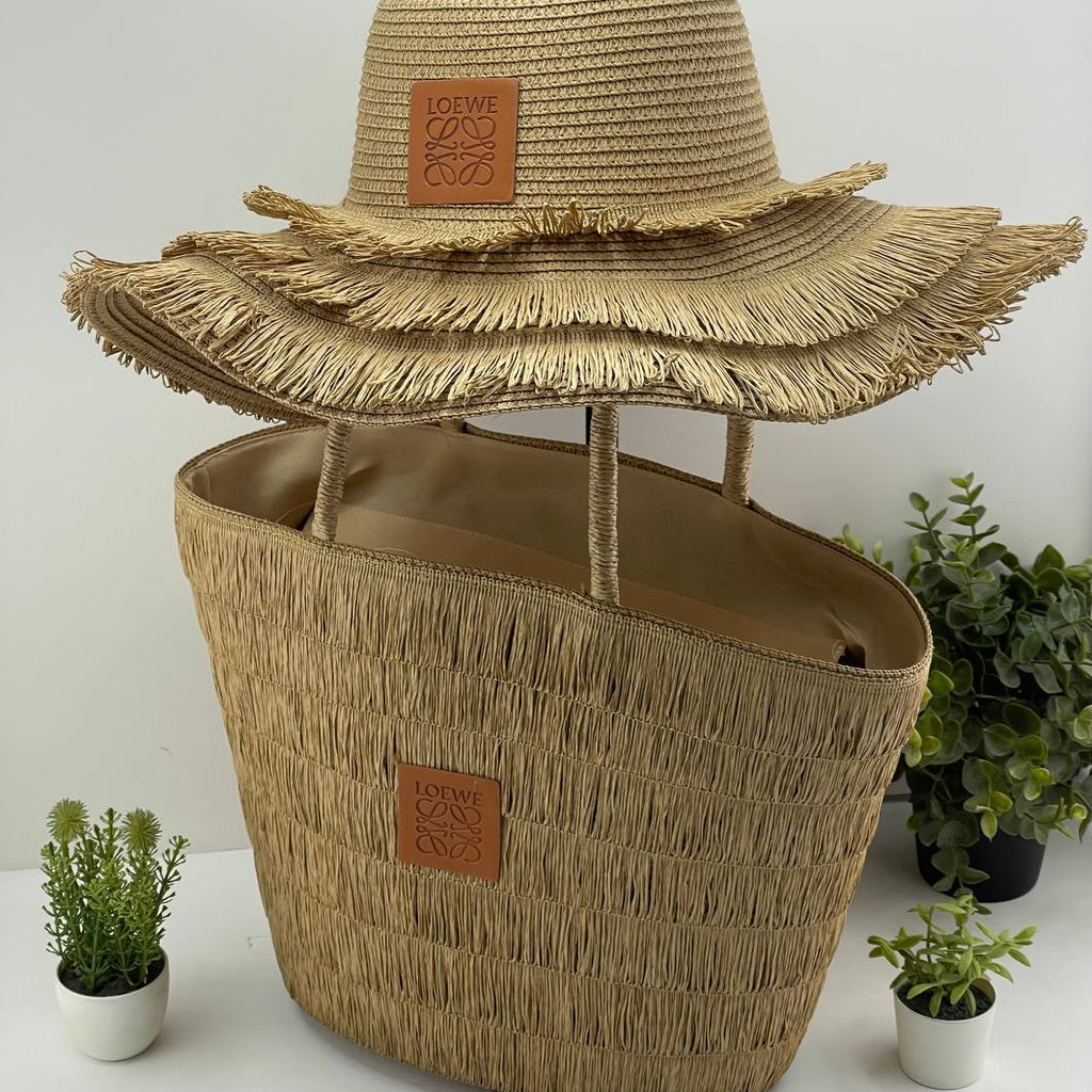 Loewe Beige Straw Tote Bag ☀️🌾 Chic Summer Essential