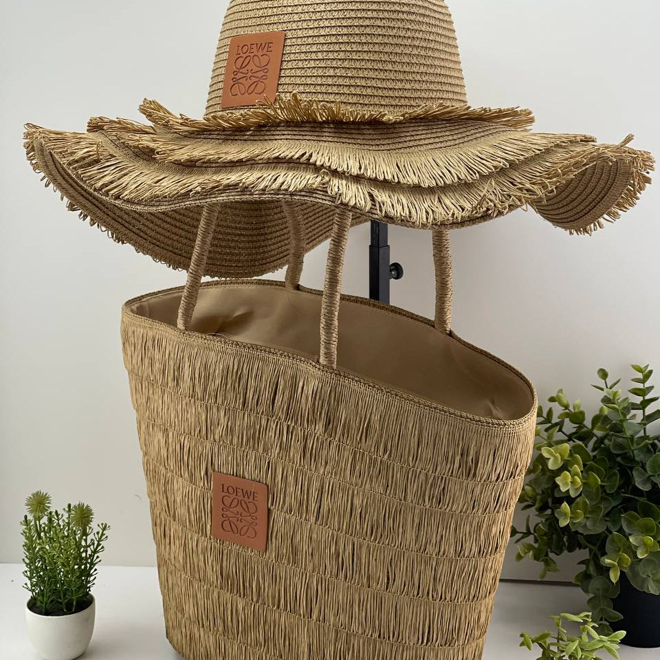 Loewe Beige Straw Tote Bag ☀️🌾 Chic Summer Essential