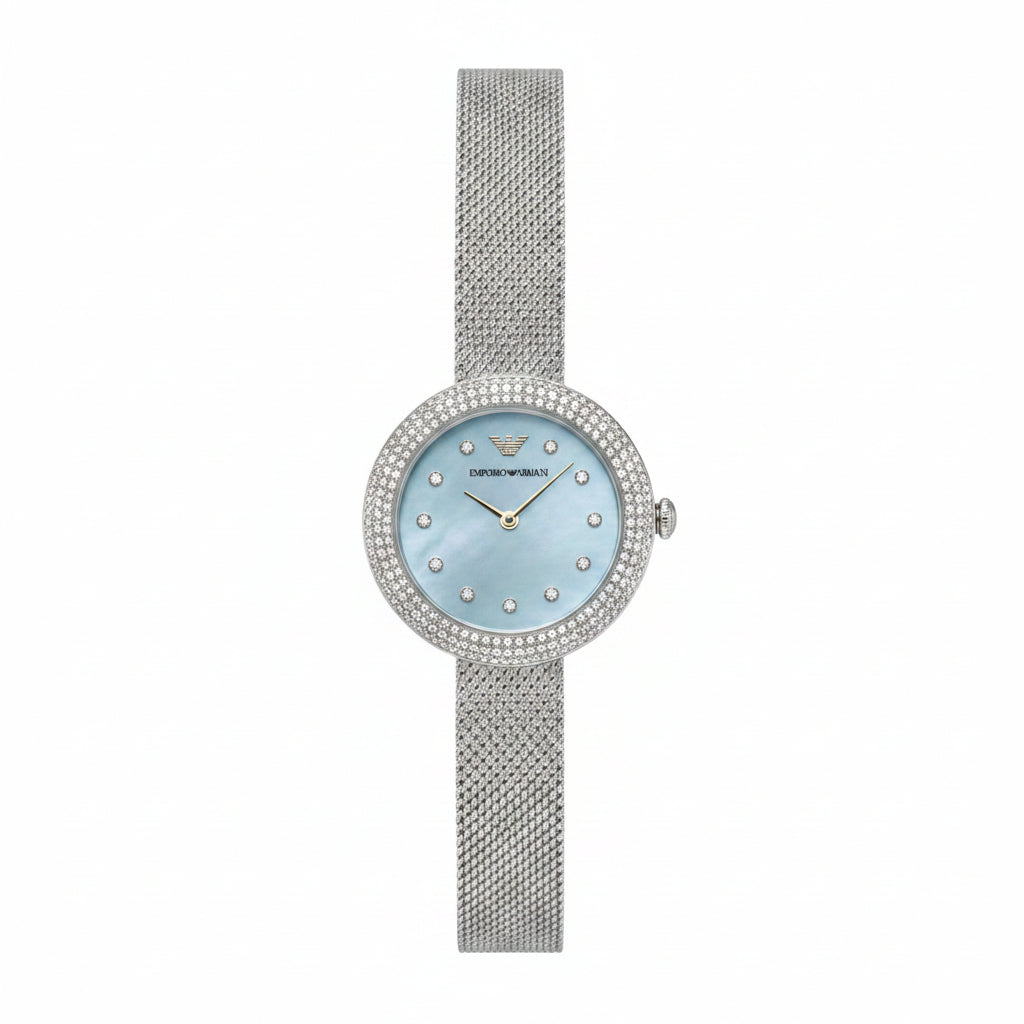 Emporio Armani Silver Crystal Accent Watch 💎✨