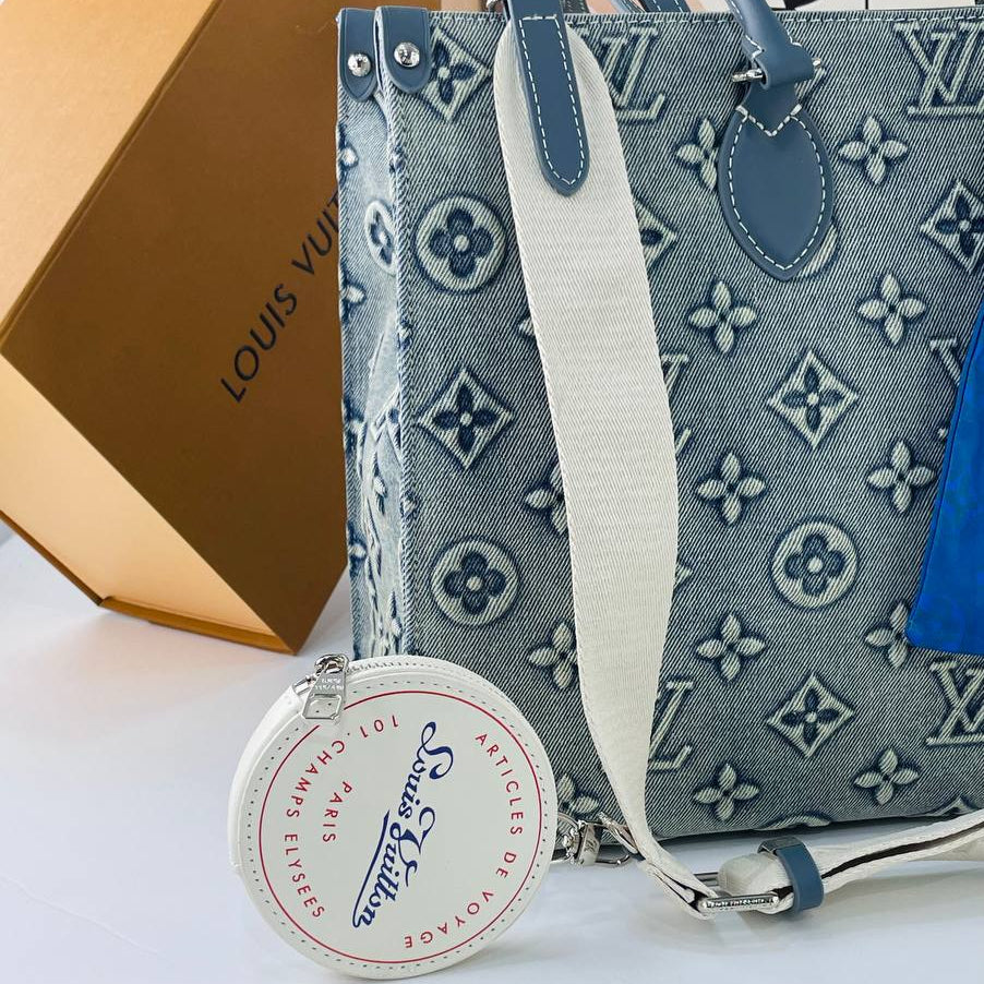 Louis Vuitton Monogram Denim Tote with Detachable Coin Purse