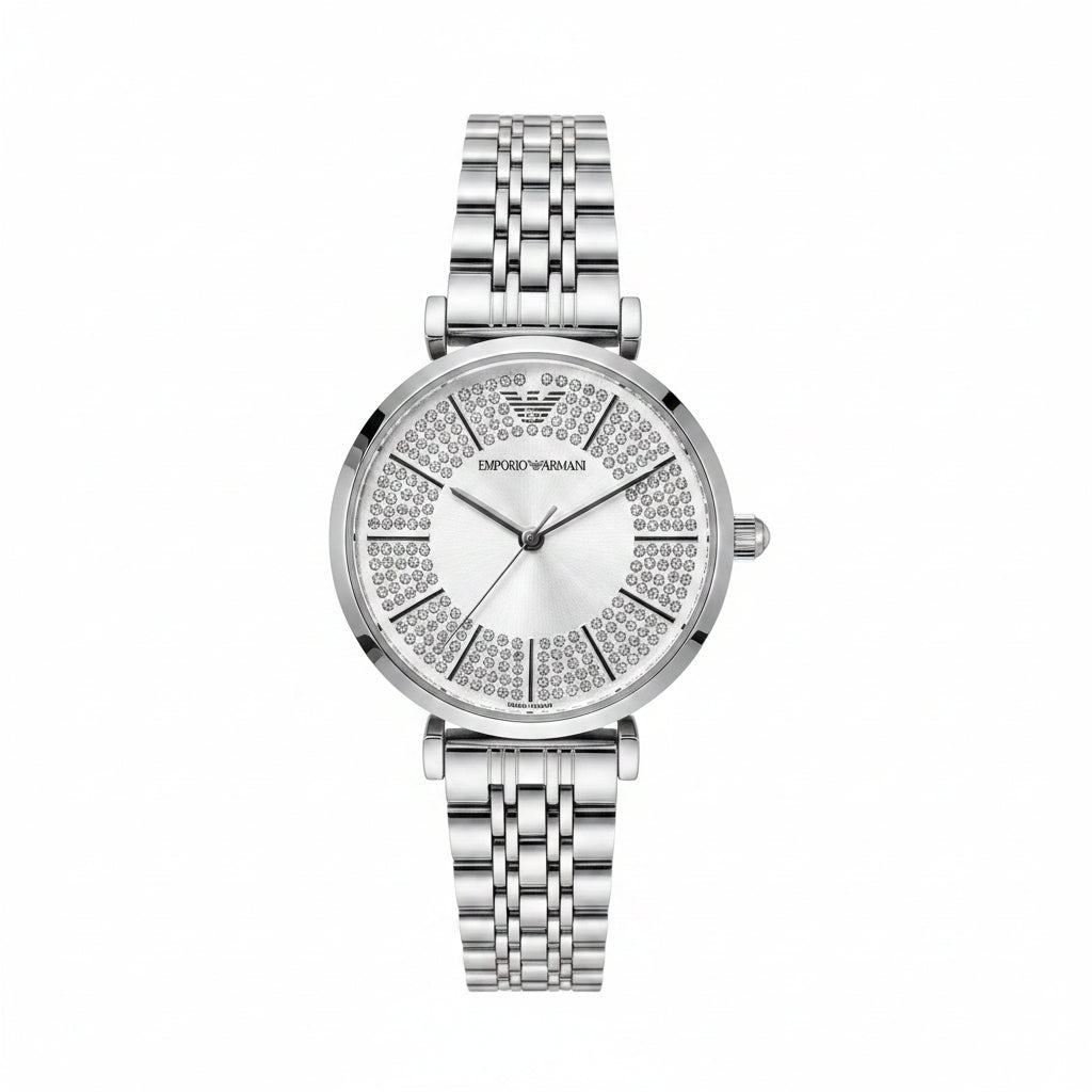 Emporio Armani Silver-Tone Stainless Steel Watch ⌚✨