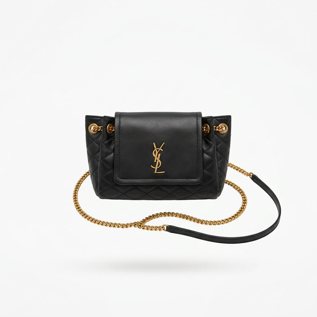 Saint Laurent Nolita Quilted Chain Bag in Black