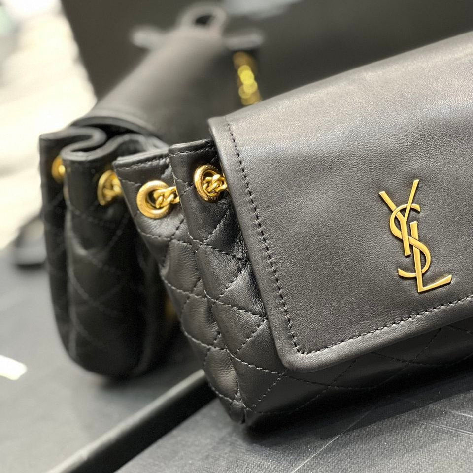 Saint Laurent Nolita Quilted Chain Bag in Black