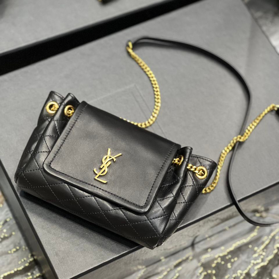 Saint Laurent Nolita Quilted Chain Bag in Black