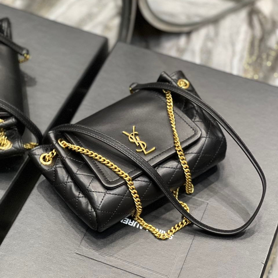 Saint Laurent Nolita Quilted Chain Bag in Black