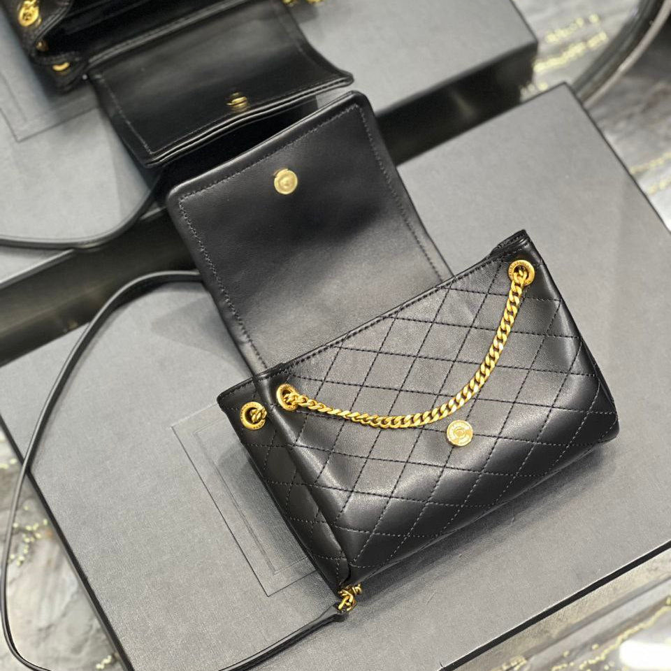 Saint Laurent Nolita Quilted Chain Bag in Black