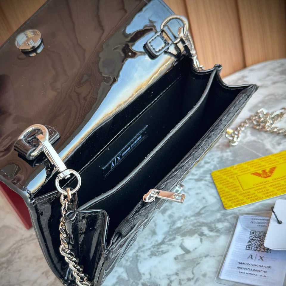 Armani Exchange Forest Green Logo Embossed Flap Bag 🌲👜✨