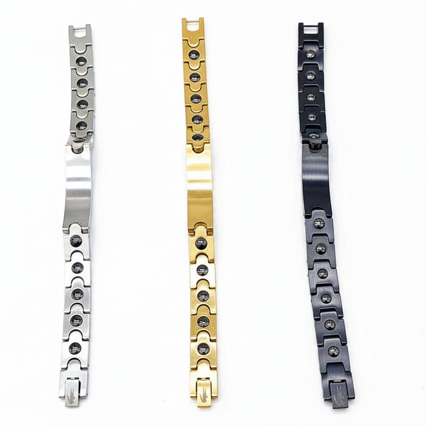 Lacoste Stainless Steel Magnetic Bracelet 🖤💛🤍