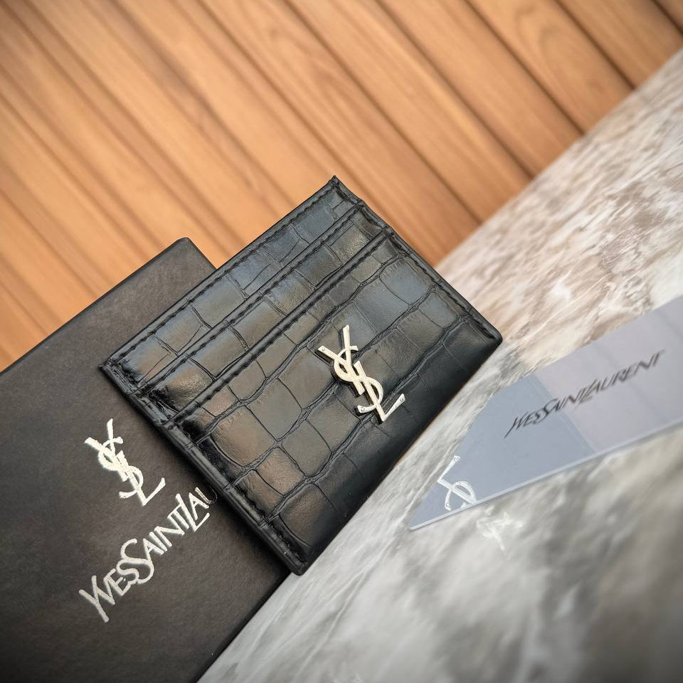YSL Black Card Holder 🖤 Luxe Leather Wallet