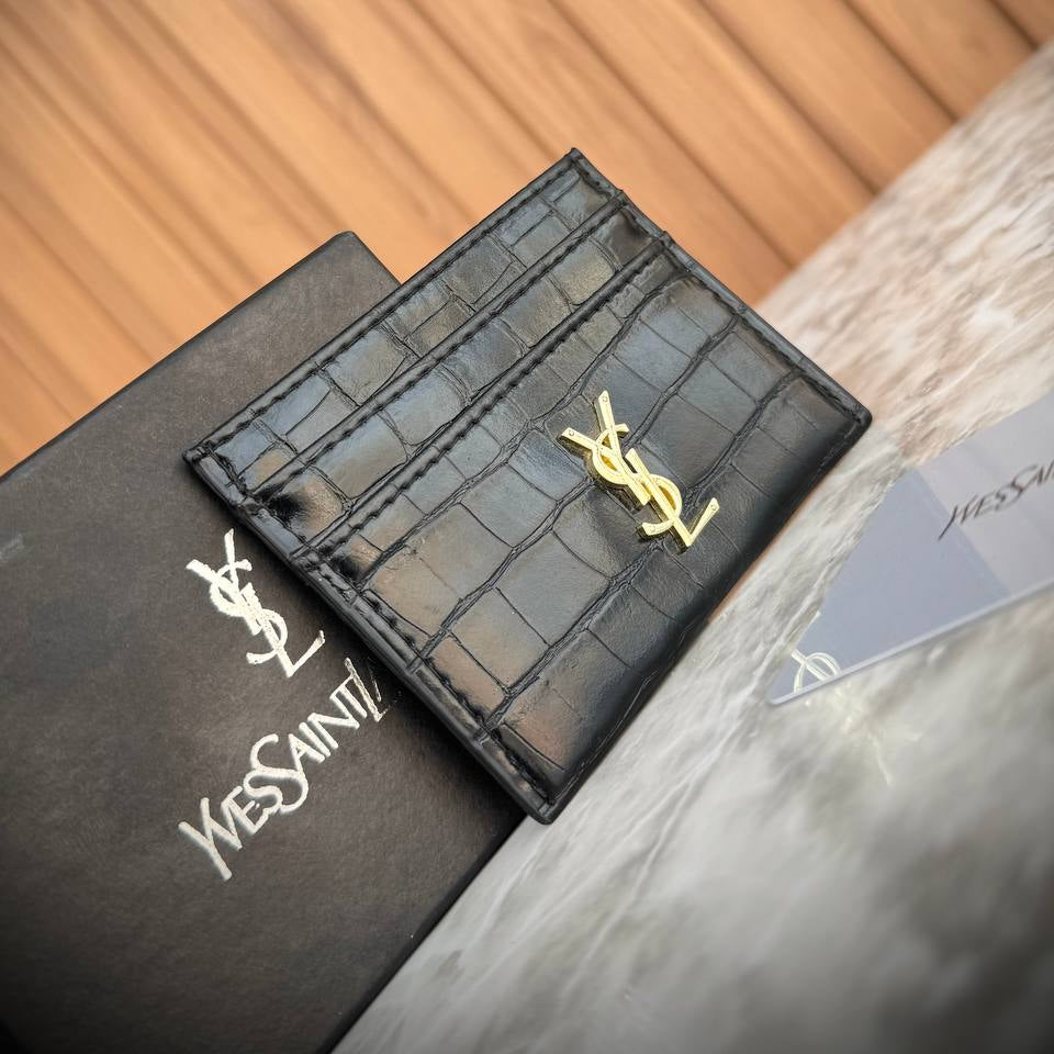 YSL Black Card Holder 🖤 Luxe Leather Wallet