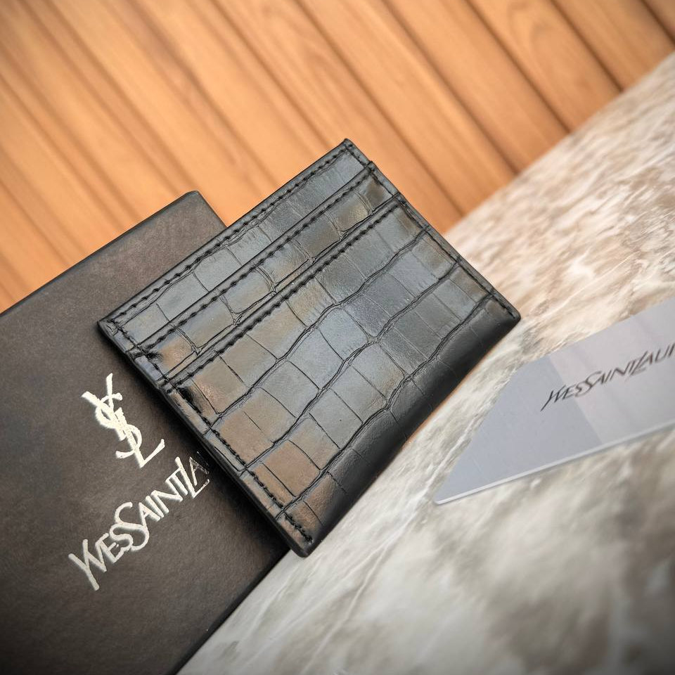 YSL Black Card Holder 🖤 Luxe Leather Wallet