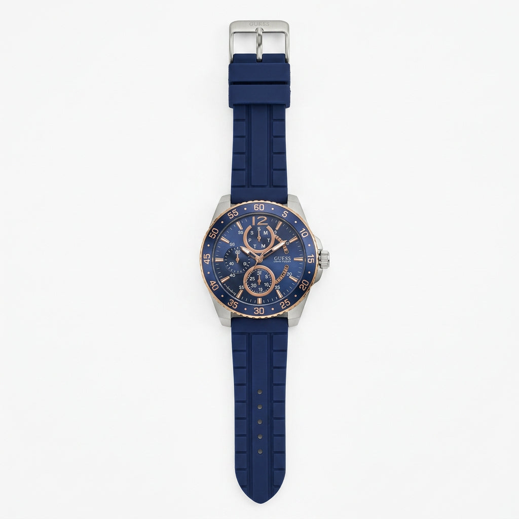 Guess Blue Silicone Chronograph Sport Watch