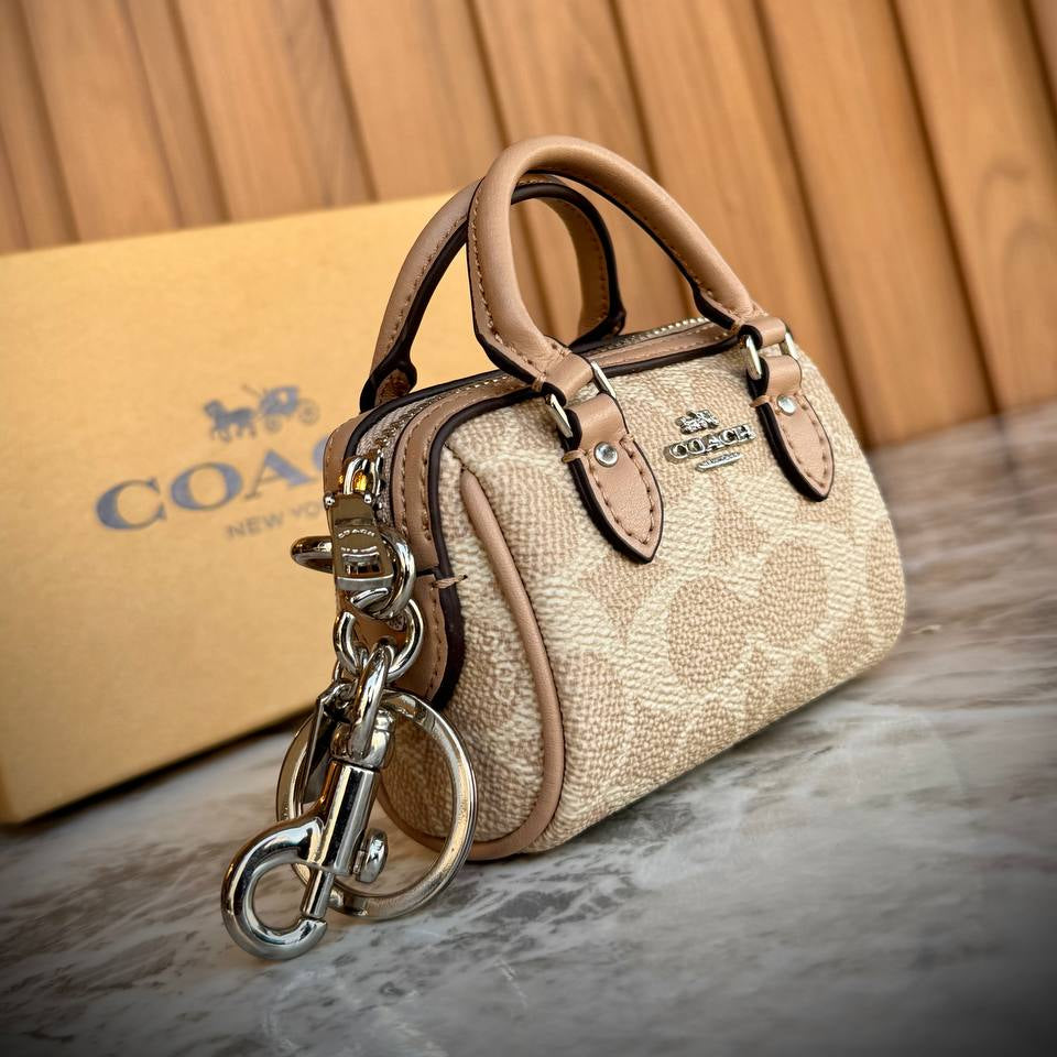Coach Micro Signature Canvas Barrel Bag with Gold Hardware 👜✨🖤