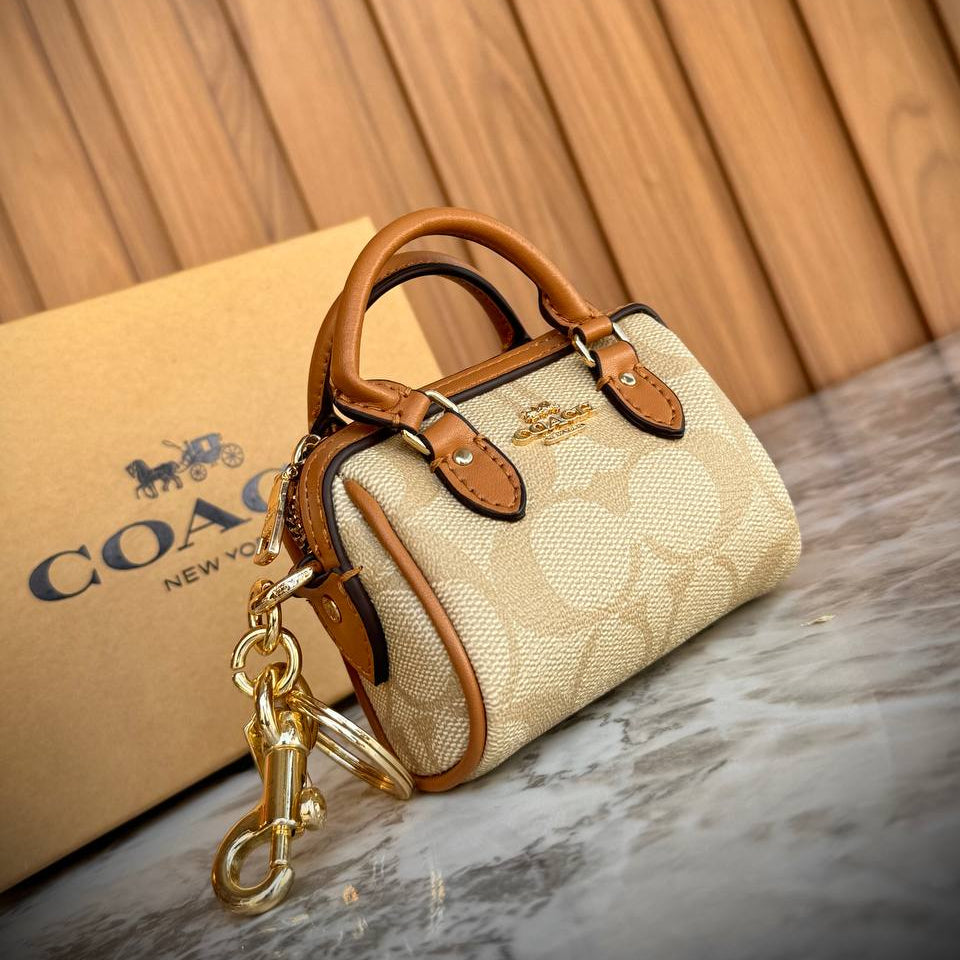 Coach Micro Signature Canvas Barrel Bag with Gold Hardware 👜✨🖤