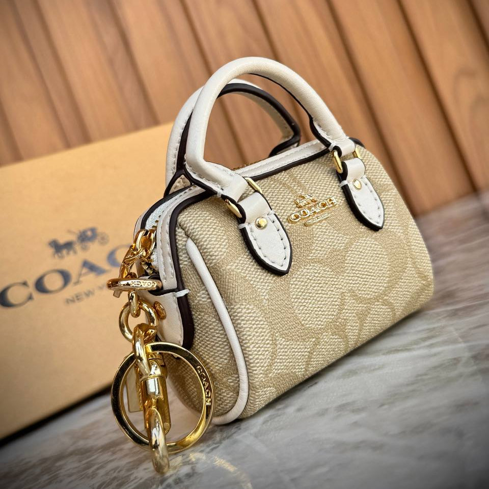 Coach Micro Signature Canvas Barrel Bag with Gold Hardware 👜✨🖤
