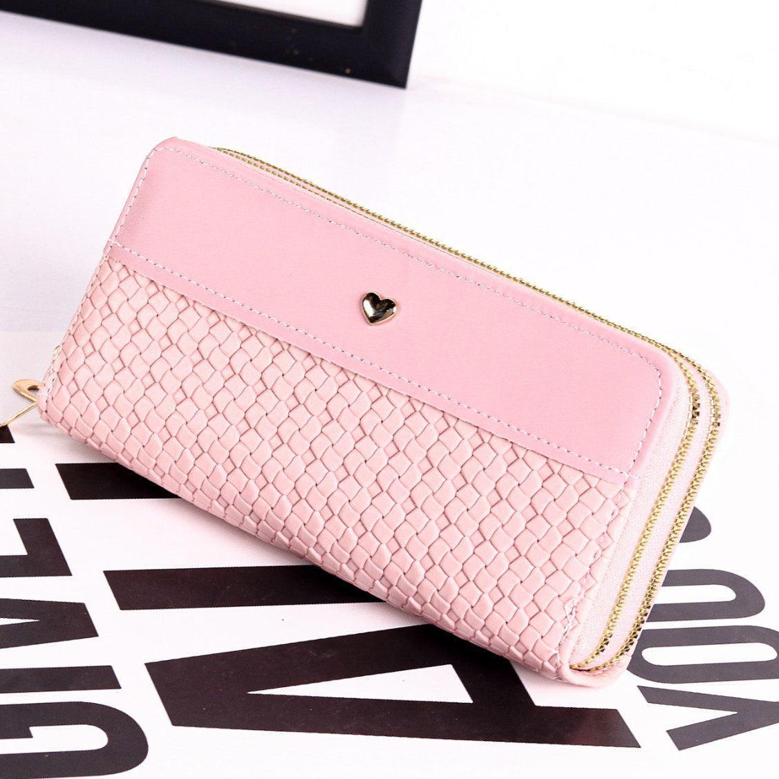 Tri-Fold Wallet: Beige, Brown & Pink 💖👜💼