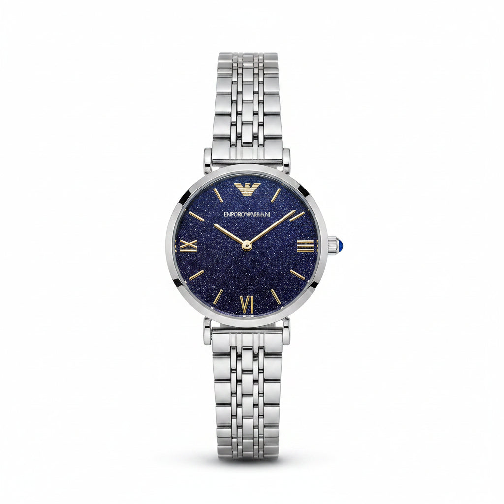 Emporio Armani Silver-Tone Stainless Steel Watch ⌚✨