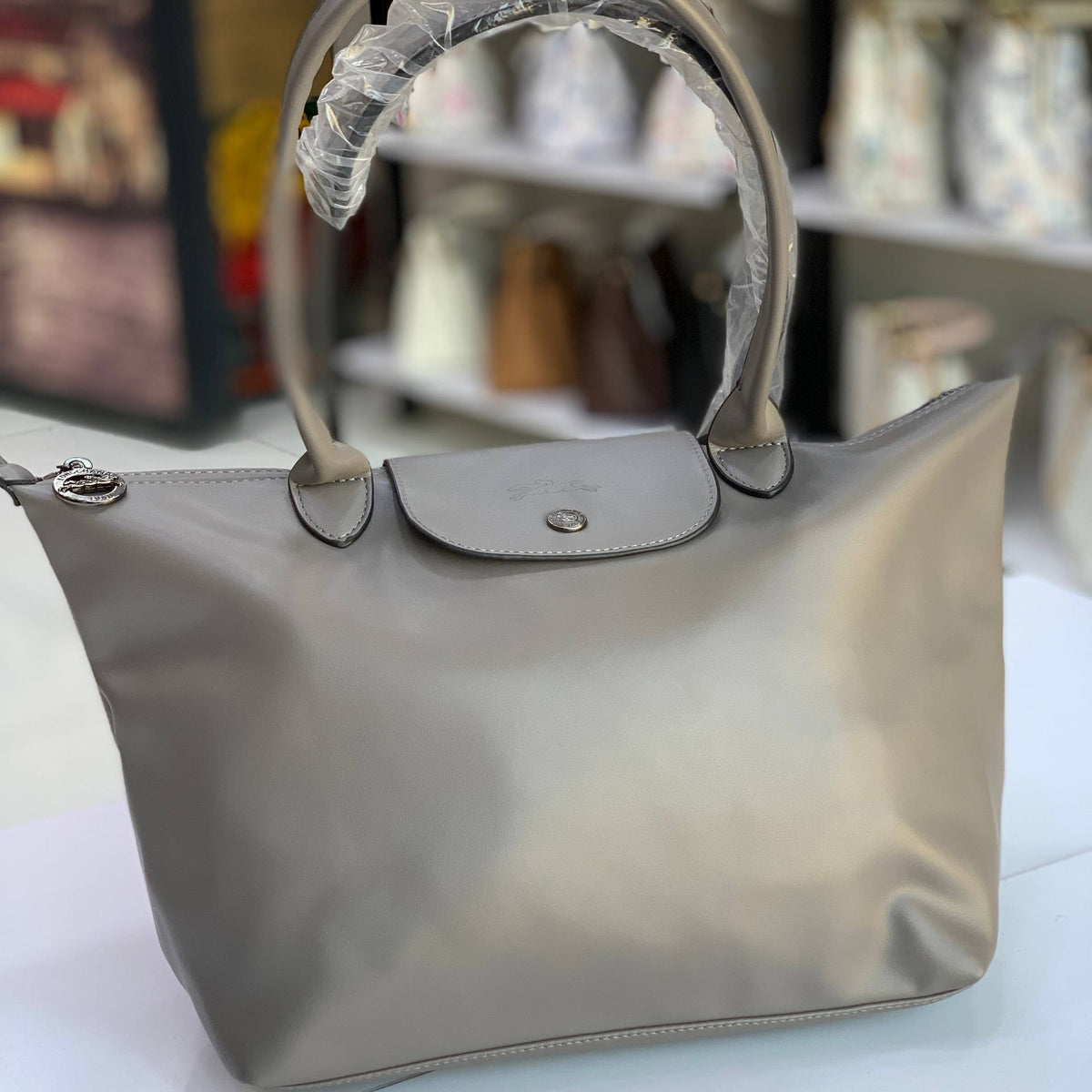 Classic Foldable Tote Bag in Soft Pastel Pink
