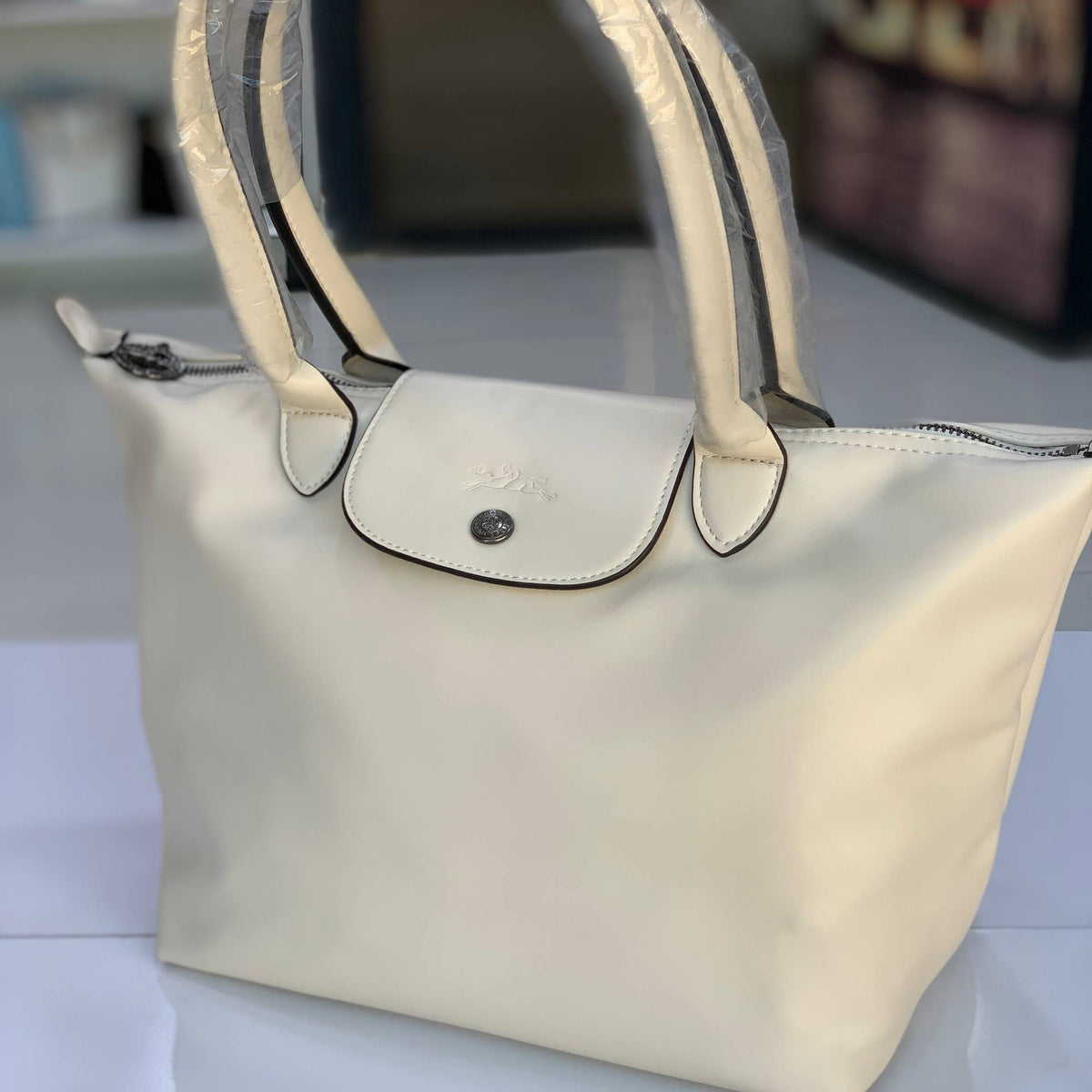Classic Foldable Tote Bag in Soft Pastel Pink