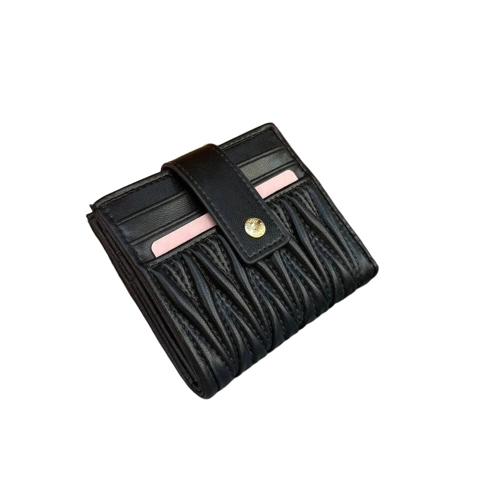 Miu Miu Matelassé Nappa Leather Compact Wallet 🖤✨👜