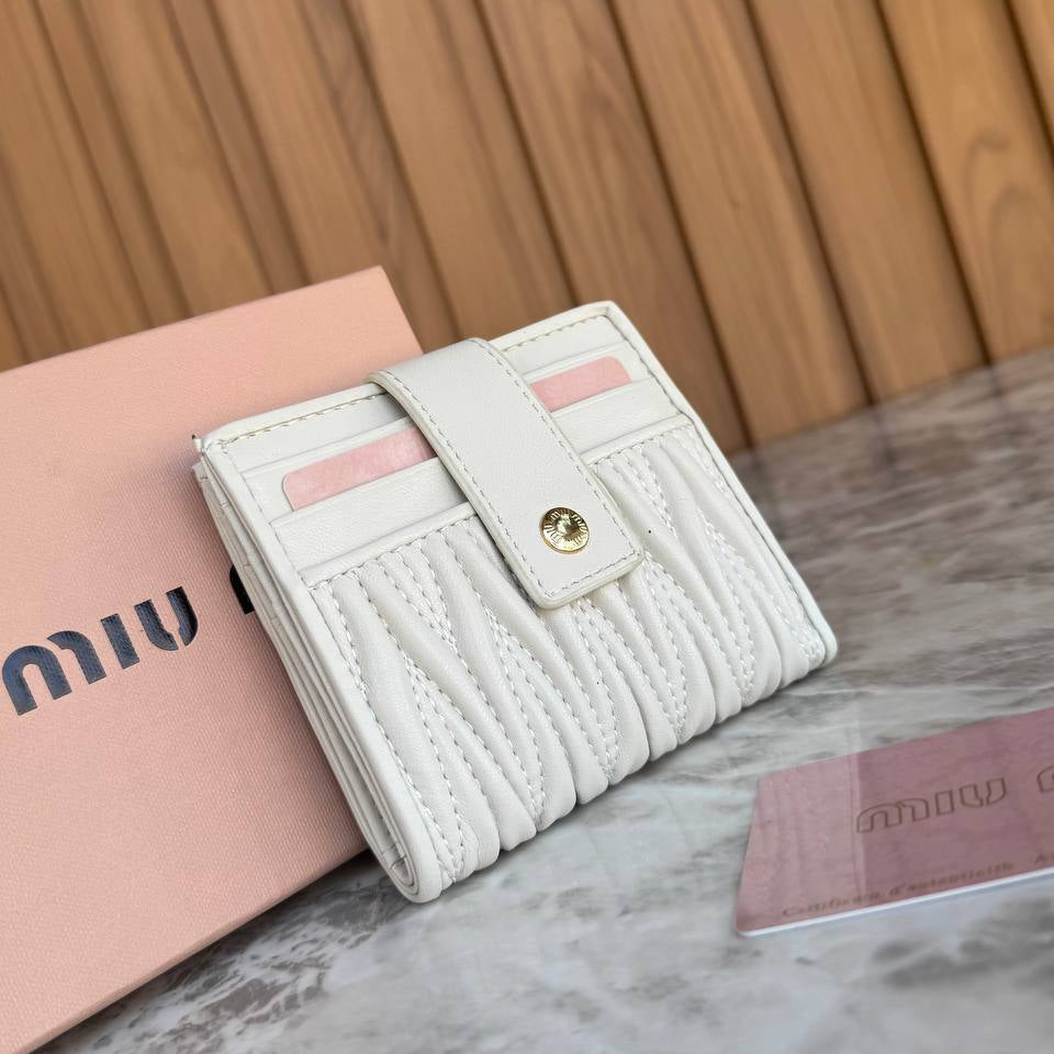 Miu Miu Matelassé Nappa Leather Compact Wallet 🖤✨👜